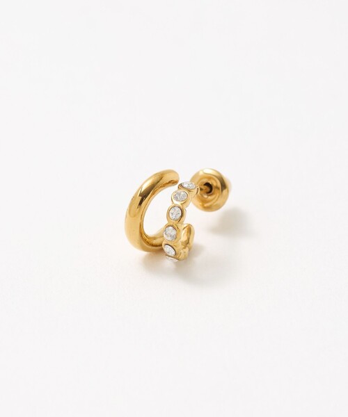 green label relaxing(グリーンレーベルリラクシング)の「キュービック ダブルライン ピアス(ピアス(両耳用)・レディース・シルバー/ゴールド・FREE)」の3枚目の写真