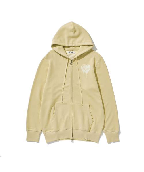 Melting Heart Candy Zip‑up Hoodie Yellow