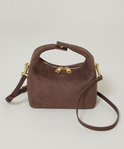 NANO universe(ナノユニバース)の「SINBONO/Vienna Crossbody Bag FakeSuede(ショルダーバッグ・レディース・ダークブラウン/アイボリー・FREE)」の2枚目の写真