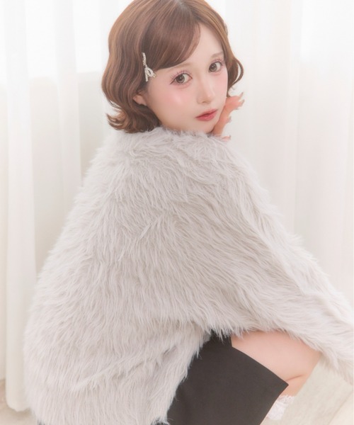 Mejoul(メジュール)の「フェザータッチニット(ニット/セーター・レディース・グレー/アイボリー/ピンク・F)」の20枚目の写真