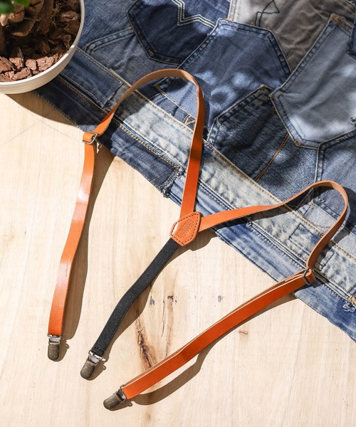 セール】【RE】【UNIVERSAL OVERALL】Leather Suspenders