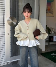 セール】【UVカット】チャーム付きフリルシアーカーディガン