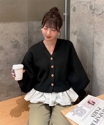 lapeaudegem ショートカーディガン　ボレロ セール】【LA PEAU DE GEM】sheer short cardigan/シアーショート