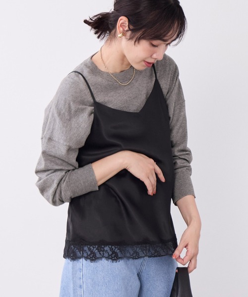 MICA&DEAL(マイカ&ディール)の「ヘムレースサテンキャミソール(キャミソール・レディース・ブラック/オフホワイト/ブラウン・FREE)」の3枚目の写真