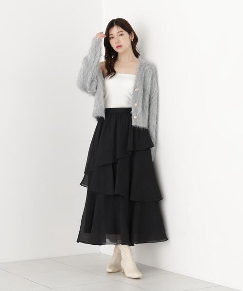 PROPORTION BODY DRESSING(プロポーションボディドレッシング)の「ヘムティアードスカート / 1216220902(スカート・レディース・ホワイト系その他/ブラック・MEDIUM/P/S)」の2枚目の写真