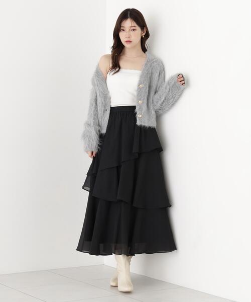 PROPORTION BODY DRESSING(プロポーションボディドレッシング)の「ヘムティアードスカート / 1216220902(スカート・レディース・ホワイト系その他/ブラック・MEDIUM/P/S)」の4枚目の写真