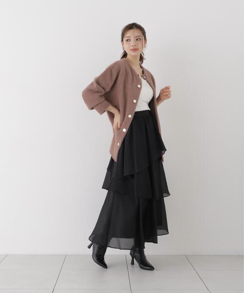 PROPORTION BODY DRESSING(プロポーションボディドレッシング)の「ヘムティアードスカート / 1216220902(スカート・レディース・ホワイト系その他/ブラック・MEDIUM/P/S)」の5枚目の写真