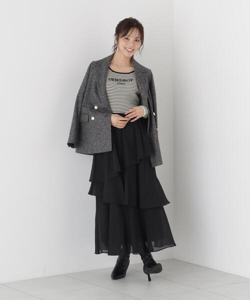 PROPORTION BODY DRESSING(プロポーションボディドレッシング)の「ヘムティアードスカート / 1216220902(スカート・レディース・ホワイト系その他/ブラック・MEDIUM/P/S)」の7枚目の写真