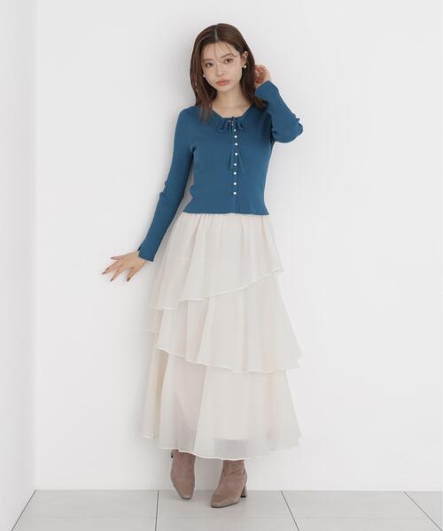PROPORTION BODY DRESSING(プロポーションボディドレッシング)の「ヘムティアードスカート / 1216220902(スカート・レディース・ホワイト系その他/ブラック・MEDIUM/P/S)」の12枚目の写真