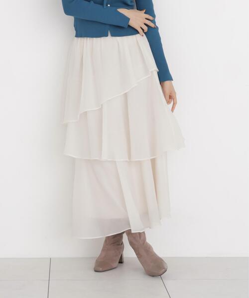 PROPORTION BODY DRESSING(プロポーションボディドレッシング)の「ヘムティアードスカート / 1216220902(スカート・レディース・ホワイト系その他/ブラック・MEDIUM/P/S)」の13枚目の写真