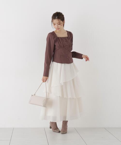 PROPORTION BODY DRESSING(プロポーションボディドレッシング)の「ヘムティアードスカート / 1216220902(スカート・レディース・ホワイト系その他/ブラック・MEDIUM/P/S)」の18枚目の写真