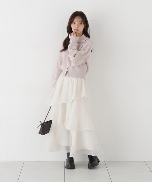 PROPORTION BODY DRESSING(プロポーションボディドレッシング)の「ヘムティアードスカート / 1216220902(スカート・レディース・ホワイト系その他/ブラック・MEDIUM/P/S)」の19枚目の写真