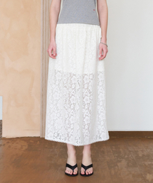 CROCHET LONG SKIRT_WHITE