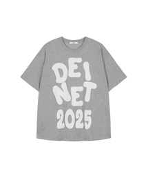 DEINET BOLD LOGO T-SHIRTS IN MELANGE GREY