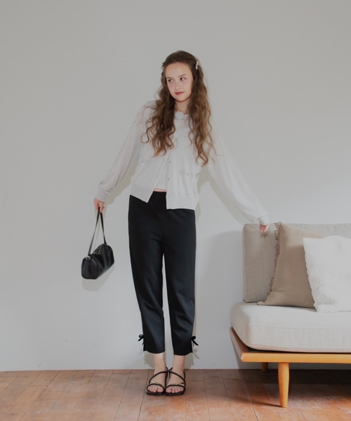 JUMELLE(ジュメロ)の「アンクルリボンパンツ(スラックス・レディース・ブラック/アイボリー・LARGE/MEDIUM/SMALL)」の11枚目の写真