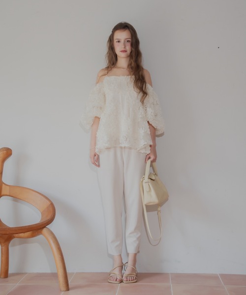 JUMELLE(ジュメロ)の「アンクルリボンパンツ(スラックス・レディース・ブラック/アイボリー・LARGE/MEDIUM/SMALL)」の7枚目の写真