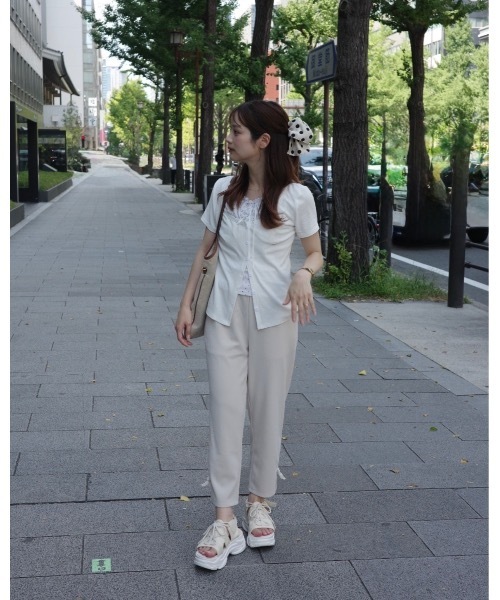 JUMELLE(ジュメロ)の「アンクルリボンパンツ(スラックス・レディース・ブラック/アイボリー・LARGE/MEDIUM/SMALL)」の17枚目の写真