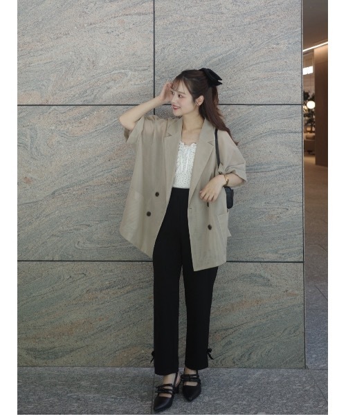 JUMELLE(ジュメロ)の「アンクルリボンパンツ(スラックス・レディース・ブラック/アイボリー・LARGE/MEDIUM/SMALL)」の20枚目の写真
