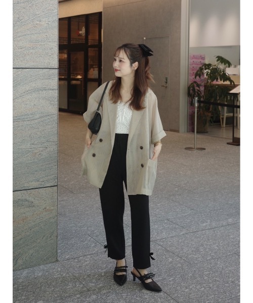 JUMELLE(ジュメロ)の「アンクルリボンパンツ(スラックス・レディース・ブラック/アイボリー・LARGE/MEDIUM/SMALL)」の19枚目の写真