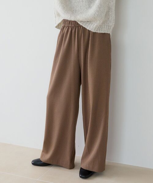 le.coeur blanc(ルクールブラン)の「【日本製】ガンクラブチェックワイドパンツ(その他パンツ・レディース・ブラウン系その他2/ベージュ系その他2・38)」の4枚目の写真