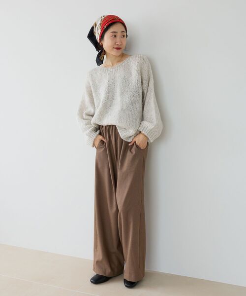 le.coeur blanc(ルクールブラン)の「【日本製】ガンクラブチェックワイドパンツ(その他パンツ・レディース・ブラウン系その他2/ベージュ系その他2・38)」の8枚目の写真