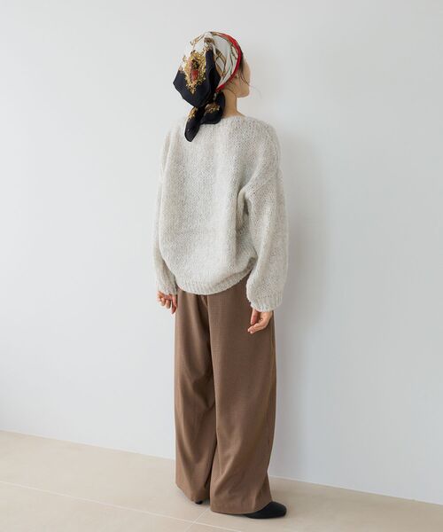 le.coeur blanc(ルクールブラン)の「【日本製】ガンクラブチェックワイドパンツ(その他パンツ・レディース・ブラウン系その他2/ベージュ系その他2・38)」の11枚目の写真
