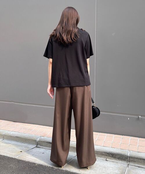le.coeur blanc(ルクールブラン)の「【日本製】ガンクラブチェックワイドパンツ(その他パンツ・レディース・ブラウン系その他2/ベージュ系その他2・38)」の20枚目の写真
