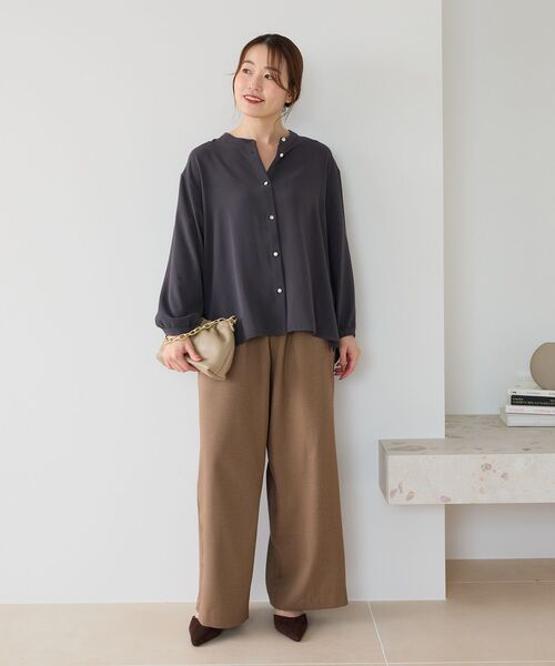 le.coeur blanc(ルクールブラン)の「【日本製】ガンクラブチェックワイドパンツ(その他パンツ・レディース・ブラウン系その他2/ベージュ系その他2・38)」の22枚目の写真