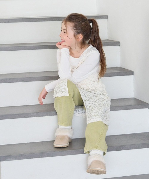 BAYFLOW（ベイフロー）の「[ロンT＋ワンピセット]レースセットワンピース[120/140/160cm](KIDS)（ワンピース・キッズ・ブラック/ホワイト・160cm/120cm/140cm）」の4枚目の写真