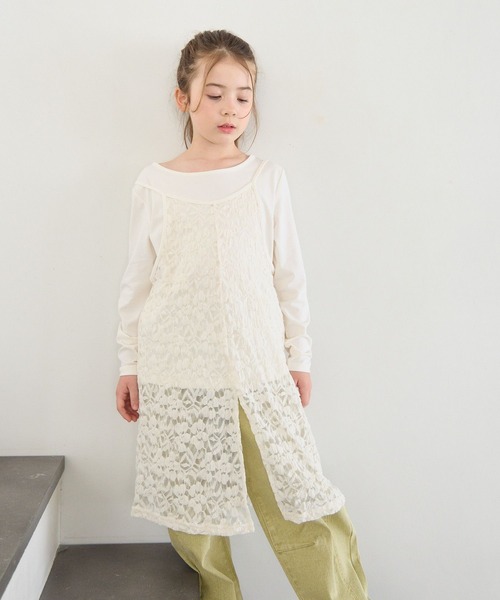 BAYFLOW（ベイフロー）の「[ロンT＋ワンピセット]レースセットワンピース[120/140/160cm](KIDS)（ワンピース・キッズ・ブラック/ホワイト・160cm/120cm/140cm）」の5枚目の写真
