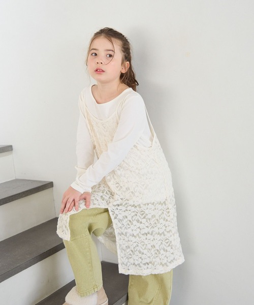 BAYFLOW（ベイフロー）の「[ロンT＋ワンピセット]レースセットワンピース[120/140/160cm](KIDS)（ワンピース・キッズ・ブラック/ホワイト・160cm/120cm/140cm）」の6枚目の写真