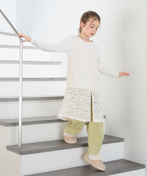 BAYFLOW（ベイフロー）の「[ロンT＋ワンピセット]レースセットワンピース[120/140/160cm](KIDS)（ワンピース・キッズ・ブラック/ホワイト・160cm/120cm/140cm）」の7枚目の写真