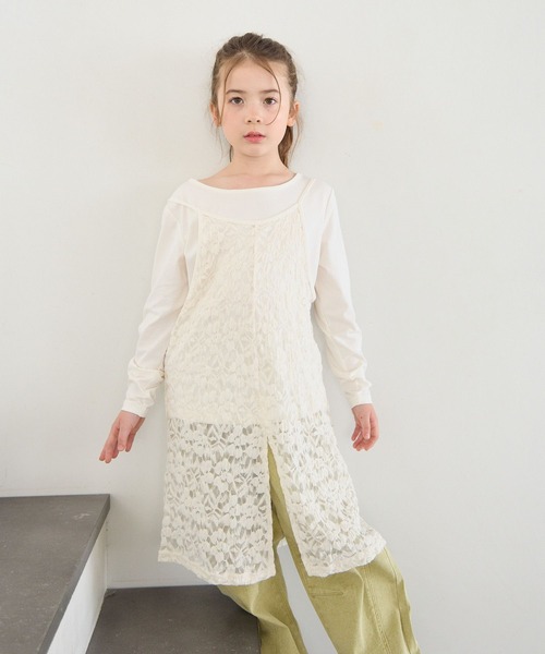 BAYFLOW（ベイフロー）の「[ロンT＋ワンピセット]レースセットワンピース[120/140/160cm](KIDS)（ワンピース・キッズ・ブラック/ホワイト・160cm/120cm/140cm）」の12枚目の写真