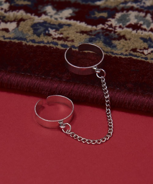 Ellno Loset(エルノロゼット)の「two-finger chain ring/2フィンガーチェーンリング(リング・メンズ・シルバー・FREE)」の4枚目の写真