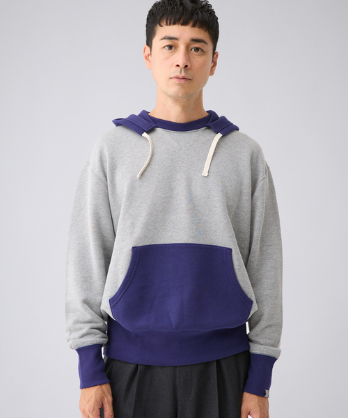 LOOPWHEELER（ループウィラー）の「LOOPWHEELER for LOWERCASE 別注 After Hood Sweatshirt（パーカー・メンズ・ネイビー/グレー/その他・SMALL/MEDIUM/LARGE/X-LARGE）」の9枚目の写真
