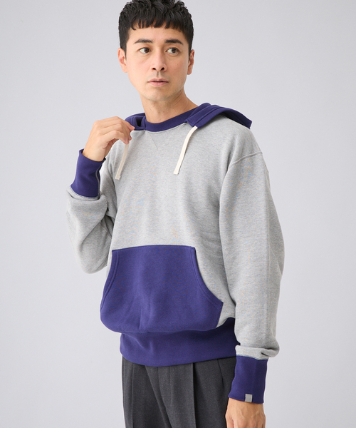 LOOPWHEELER（ループウィラー）の「LOOPWHEELER for LOWERCASE 別注 After Hood Sweatshirt（パーカー・メンズ・ネイビー/グレー/その他・SMALL/MEDIUM/LARGE/X-LARGE）」の8枚目の写真