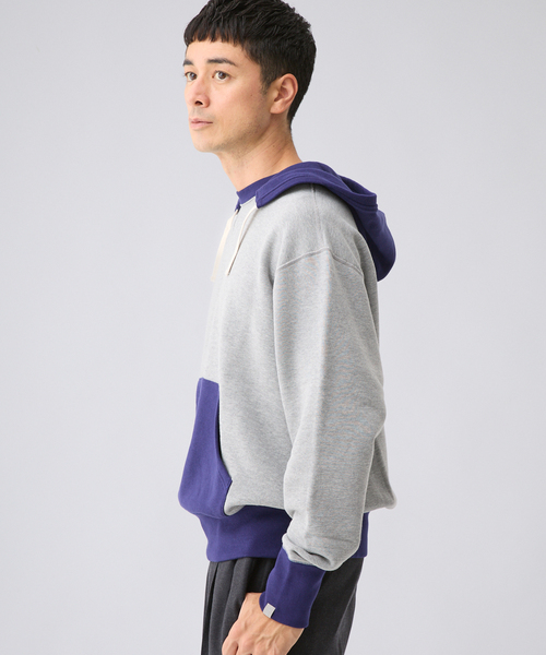 LOOPWHEELER（ループウィラー）の「LOOPWHEELER for LOWERCASE 別注 After Hood Sweatshirt（パーカー・メンズ・ネイビー/グレー/その他・SMALL/MEDIUM/LARGE/X-LARGE）」の7枚目の写真