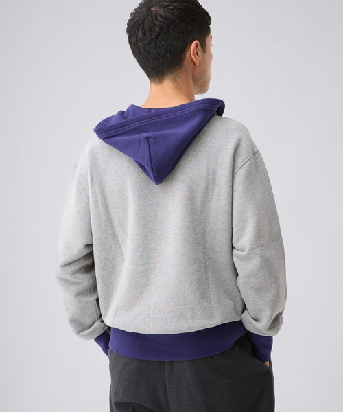 LOOPWHEELER（ループウィラー）の「LOOPWHEELER for LOWERCASE 別注 After Hood Sweatshirt（パーカー・メンズ・ネイビー/グレー/その他・SMALL/MEDIUM/LARGE/X-LARGE）」の6枚目の写真