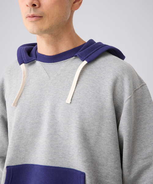 LOOPWHEELER（ループウィラー）の「LOOPWHEELER for LOWERCASE 別注 After Hood Sweatshirt（パーカー・メンズ・ネイビー/グレー/その他・SMALL/MEDIUM/LARGE/X-LARGE）」の5枚目の写真