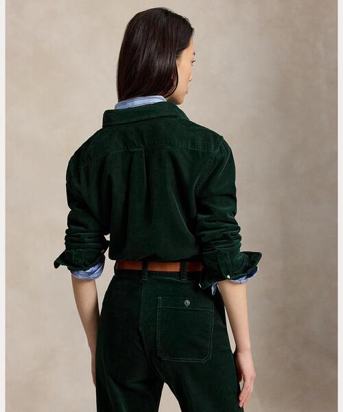 POLO RALPH LAUREN(ポロ ラルフ ローレン)の「クラシック フィット コットン コーデュロイ シャツ(シャツ/ブラウス・レディース・グリーン・M/S/XS/L/XXS)」の2枚目の写真