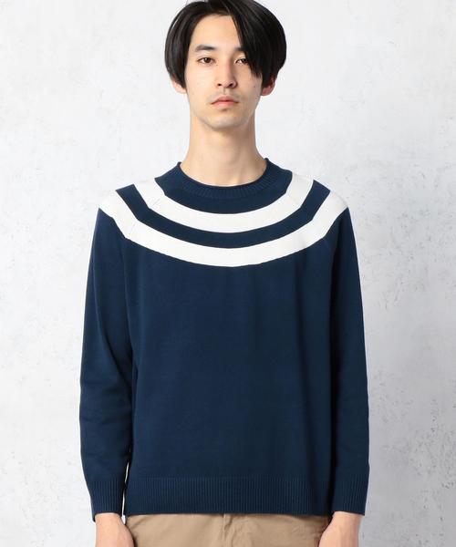 green label relaxing（グリーンレーベルリラクシング）の「BC HT CIRCLE/LINE ROLL/N ニット◆（ニット/セーター・メンズ・ネイビー/ホワイト・LARGE/SMALL/MEDIUM）」の10枚目の写真