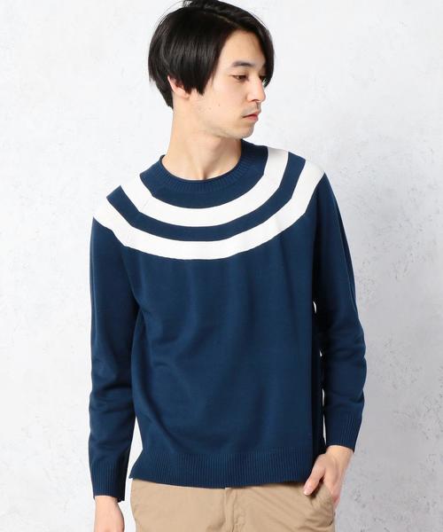 green label relaxing（グリーンレーベルリラクシング）の「BC HT CIRCLE/LINE ROLL/N ニット◆（ニット/セーター・メンズ・ネイビー/ホワイト・LARGE/SMALL/MEDIUM）」の7枚目の写真