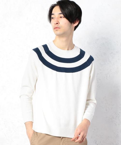 green label relaxing（グリーンレーベルリラクシング）の「BC HT CIRCLE/LINE ROLL/N ニット◆（ニット/セーター・メンズ・ネイビー/ホワイト・LARGE/SMALL/MEDIUM）」の8枚目の写真