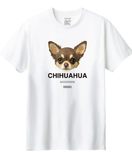 Moftique(モフティック)の「Moftique(モフティック) 半袖Tシャツ チワワ 犬 アニマル プリント 5.6オンス トップス カットソー メンズ ユニセックス(Tシャツ/カットソー・メンズ・ホワイト/ブラック・S/M/L/XL/XS)」の1枚目の写真