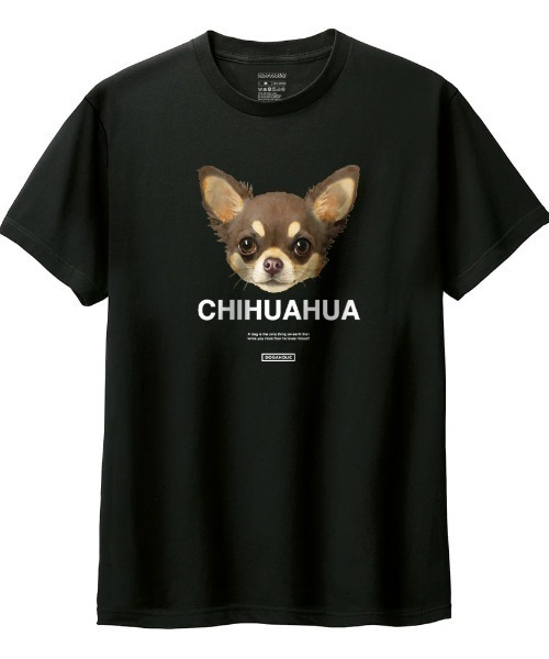 Moftique(モフティック)の「Moftique(モフティック) 半袖Tシャツ チワワ 犬 アニマル プリント 5.6オンス トップス カットソー メンズ ユニセックス(Tシャツ/カットソー・メンズ・ホワイト/ブラック・S/M/L/XL/XS)」の2枚目の写真