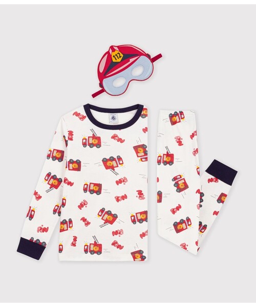 PETIT BATEAU(プチバトー)の「消防士変身パジャマ(アイマスク付き)(ルームウェア/パジャマ・キッズ・ホワイト系その他・3YEAR/5YEAR/4YEAR)」の4枚目の写真
