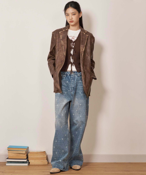 LOTSYOU(ロッツユー)の「Muse Faux Leather Jacket Brown(ライダースジャケット・レディース・その他・O/S)」の3枚目の写真