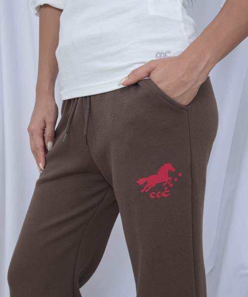 CHICKS（チックス）の「ニョンイXチックス インスティンクト スリムブーツカットパンツ ブラウン（スウェットパンツ・レディース・ブラウン・ONE SIZE/TWO）」の3枚目の写真