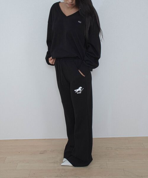 CHICKS（チックス）の「ニョンイXチックス インスティンクト スリムブーツカットパンツ ブラウン（スウェットパンツ・レディース・ブラウン・ONE SIZE/TWO）」の6枚目の写真
