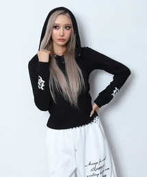 【BLACKQUEEN】フード付きバックロゴロンT